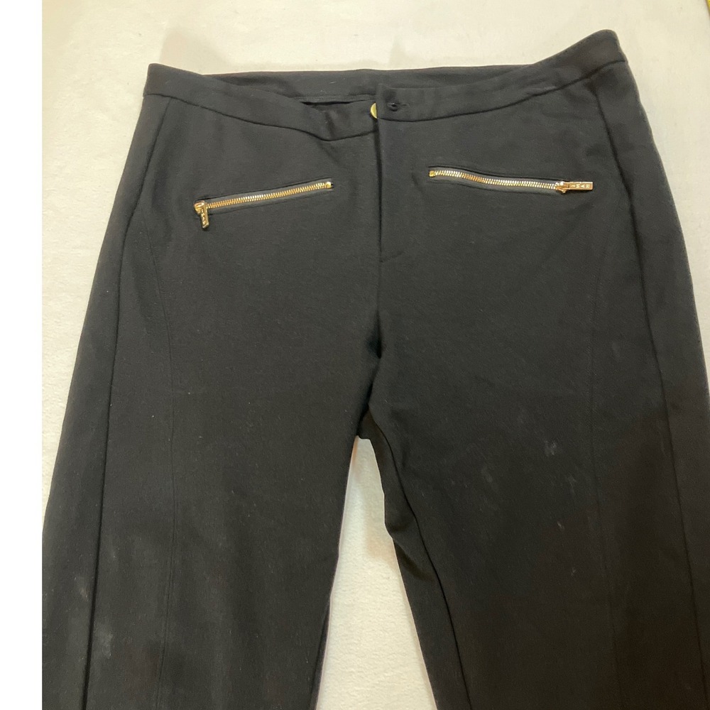 IMAN Black Zipper‎ Pocket Pants Stretch Comfort Size 14 Average Elegant
